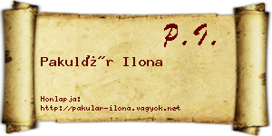 Pakulár Ilona névjegykártya